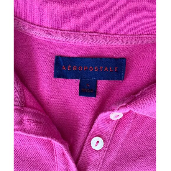 Aeropostale Pink Polo Shirt Short Sleeve Top size Small - Picture 3 of 7